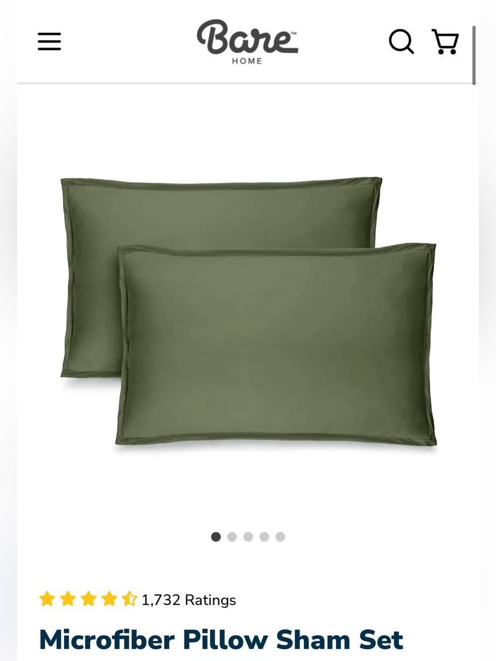 Microfiber Pillow Sham Set - Cypress Green